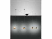 Fabas Luce Arabella LED-Cluster-Pendel-Deckenleuchte Bernsteinglas