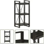 Vidaxl - B&uuml;cherregal 3 F&auml;cher Schwarz 40x30x80 Cm Mango Massivholz