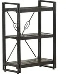 B&uuml;cherregal 3 F&auml;cher Schwarz 60x30x80 Cm Mango Massivholz Vidaxl