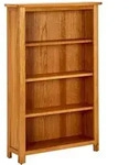 B&uuml;cherregal 4 F&auml;cher 70x22x110 Cm Massivholz Eiche Vidaxl