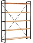 B&uuml;cherregal 5 F&auml;cher 140x30x180 Cm Akazie Massivholz Vidaxl