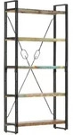 B&uuml;cherregal 5 F&auml;cher 90x30x180 Cm Altholz Massiv Vidaxl