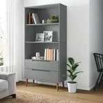 Vidaxl - B&uuml;cherregal Molde Grau 85x35x170,5 Cm Massivholz Kiefer