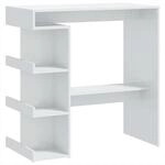 Bartisch Mit Regal Hochglanz-wei&szlig; 100x50x101,5 Cm - Vidaxl