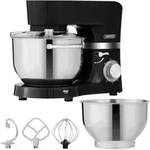 Arebos - K&uuml;chenmaschine 1500w Schwarz Knetmaschine Mit Edelstahl R&uuml;hrsch&uuml;sseln