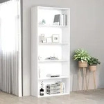 B&uuml;cherregal 5 F&auml;cher Wei&szlig; 80x30x189 Cm Holzwerkstoff - Vidaxl