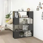 Vidaxl - B&uuml;cherregal Raumteiler Hochglanz-grau 100x24x124 Cm