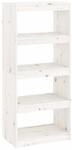 B&uuml;cherregal/raumteiler Wei&szlig; 60x30x135,5 Cm Massivholz Kiefer - Vidaxl