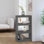 Vidaxl B&uuml;cherregal/raumteiler Grau 60x30x103,5 Cm Massivholz Kiefer