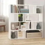 B&uuml;cherregal/raumteiler Hochglanz-wei&szlig; 105x24x102 Cm - Vidaxl