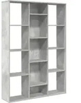 Vidaxl - Raumteiler/b&uuml;cherregal Betongrau 100x24x140 Cm Holzwerkstoff