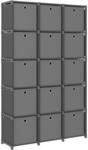 Vidaxl - W&uuml;rfelregal Mit 15 Boxen Grau 103x30x175,5 Cm Stoff