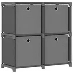 W&uuml;rfelregal Mit 4 Boxen Grau 69x30x72,5 Cm Stoff Vidaxl