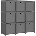 W&uuml;rfelregal Mit 9 Boxen Grau 103x30x107,5 Cm Stoff - Vidaxl
