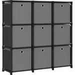 W&uuml;rfelregal Mit 9 Boxen Schwarz 103x30x107,5 Cm Stoff Vidaxl