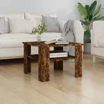 Vidaxl Coffee Table Smoked Oak 60x60x42 Cm Engineered Wood