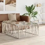 Couchtisch 100x100x50 Cm Edelstahl Und Glas - Vidaxl