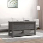 Couchtisch Grau 102x49x55 Cm Massivholz Kiefer Vidaxl