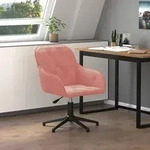 B&uuml;rostuhl Drehbar Rosa Samt Vidaxl