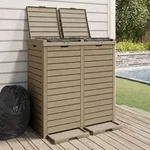 Outdoor-m&uuml;lltonne Hellbraun 78x41x86 Cm Polypropylen Vidaxl