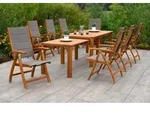 Acapulco Set 9tlg 8 Sessel Flex Tisch 185/370x90/73cm