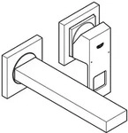 Grohe Eurocube - Unterputz-waschtischarmatur, 2-loch-montage, Supersteel 19895dc0