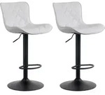 Clp - 2er Set Barhocker Emma Wei&szlig; Kunstleder