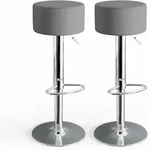 Barhocker 2er Set , Grau, 33 X 92 Cm 2 Teilig Vicco