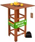 Stehtisch Holz 110 Cm Hoch 75 X 75 Cm Eckig Massiv Rustikal Indoor Outdoor