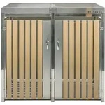 Westmann - M&uuml;lltonnenbox Planta Edelstahl 2x240 L M&uuml;lltonnenbox Mit Pflanzdach