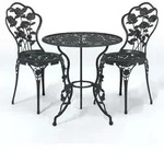 3-tlg. Bistro-set Aluminiumguss Schwarz Vidaxl