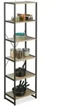 Relaxdays - Standregal, Hohes B&uuml;cherregal Mit 6 F&auml;chern, Regal Industrial Design,