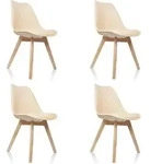 Besucherstuhl / Schalenstuhl Scandi Kunststoff Beige 4er Pack Hjh Office