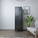 Einzelspind Kurikka 137x38x38 Cm Schwarz [en.casa]