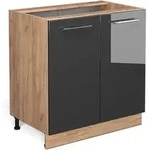 Sp&uuml;lenunterschrank Fame-line, Anthrazit Hochglanz, 80 Cm Mit Regal, Ohne