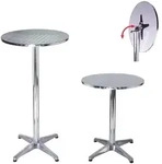 2x Stehtisch 2in1 Alu H&ouml;henverstellbar 70/115cm &Oslash;60cm Bistrotisch Bartisch