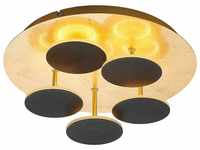Casni LED-Deckenleuchte, schwarz-gold - Schwarz, gold - Lindby