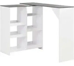 Bartisch Mit Beweglichem Regal Wei&szlig; 138x39x110 Cm - Vidaxl