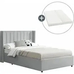 Polsterbett Savona 140x200 Cm Mit Matratze - Bett Mit Stauraum, Samt-bezug -