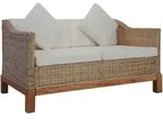 2-sitzer-sofa Mit Kissen Nat&uuml;rliches Rattan - Vidaxl