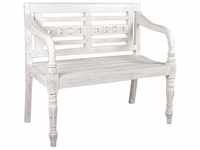 Bank Moyo 2-Sitzer 52 x 100 x 90 cm weiß-antik - Garden Pleasure
