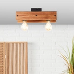 Brilliant - Lampe, Calandra Deckenleuchte 2flg Schwarz/holzfarbend, 2x A60, E27, 42w,