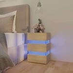 Led-nachttisch Sonoma-eiche 45x35x67 Cm Holzwerkstoff - Vidaxl