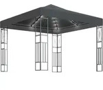 Vidaxl Gazebo With Led String Lights 3x3 M Anthracite Fabric (48006+315536)