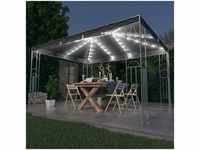 Pavillon Familienzelt mit LED-Lichterkette 400x300 cm Anthrazit vidaXL