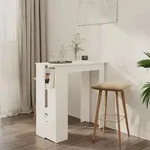 Vidaxl Bar Table With Shelf White 102x50x103,5 Cm Engineered Wood
