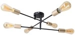 Deckenleuchte Deckenlampe Wohnzimmerleuchte Schwarz 6 Flammig Flurlampe L 54,5cm