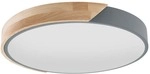 Deckenleuchte Deckenlampe Holzleuchte Wohnzimmerlampe Rund Grau Led D 31 Cm