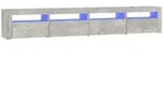 Vidaxl - Tv-schrank Mit Led-leuchten Betongrau 240x35x40 Cm