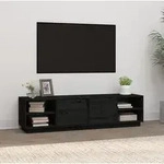 Vidaxl - Tv-schrank Schwarz 156x40x40 Cm Massivholz Kiefer